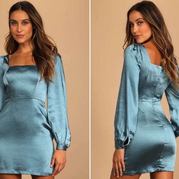 LULUS Sexy Wedding Prom Formal Event Classy Holidays Satin Mini Dress - Picture 3 of 4